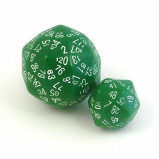 120-Sided And 48-Sided Dice In Green