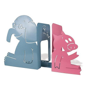 YOTTOY Mo Willems Collection | Elephant & Piggie Set of Durable Metal Bookends 9H x 4W x 7D