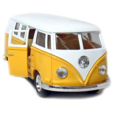 Kinsmart 5In Die-Cast 1962 Vw Classic Bus 1/32 Scale (Yellow), Pull Back N Go Action. For Unisex