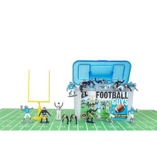 Kaskey Kids Football Guys - Navy/Light Blue Inspires Kids Imaginations With Endless Hours Of Creative, Open-Ended Play - Includes 2 Teams & Accessories - 28 Pieces In Every Set!
