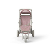 Olivia'S Little World Doll Jogging-Style Stroller With Canopy, Storage Underneath, Pink And Cream And Gray