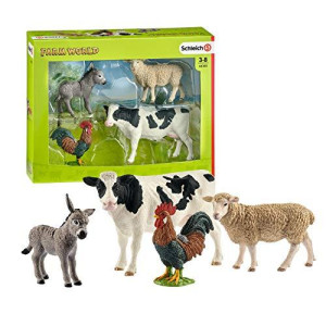 Schleich Farm World 4-Piece Farm Animals Set For Toddlers And Kids Ages 3-8