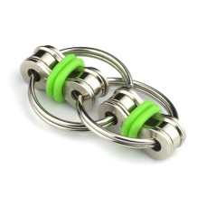 Tom'S Fidgets Original Flippy Chain Fidget Toy - Perfect For Adhd, Anxiety, And Autism - Bike Chain Fidget Stress Reducer For Adults And Kids (1, Green)