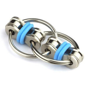 Tom'S Fidgets Original Flippy Chain Fidget Toy - Perfect For Adhd, Anxiety, And Autism - Bike Chain Fidget Stress Reducer For Adults And Kids (1, Blue)