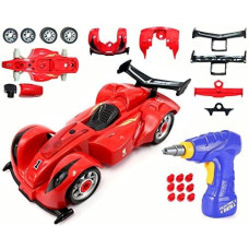 Cooltoys Take Apart Toy Sports Car Playset With Electric Toy Drill And Car Modification Pieces For Creative Learning For Boys And Girls