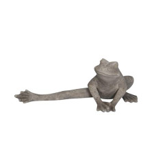 Sagebrook Home Resin Frog Figurine, 13.5" X 5.5" X 5", Gray