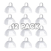 Windy City Novelties 12 Pack White Metal Cowbells With Handles | 3 Inch | In Bulk | Novelty Noisemakers, Team Spirit Sports Fan Supplies Party Favors New Year
