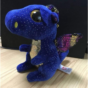 Ty Beanies Boos Beanie Boo Blue Dragon Saffire 6" Plush Soft Stuffed Animal Toy