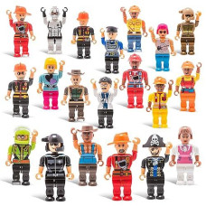 20 Mini Toy Figure Toys - Set For Christmas Stocking Stuffers, X-Mas Gifts For Kids, Assortment Of Boys And Girls Figurines For Birthday Party Favors, Minifigures, Xmas Toys Figures.