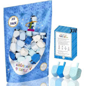 The Dreidel Company Hanukkah Blue And White Plastic Pastel Colored Dreidel, For Children, Boys And Girls, Party Favors (100-Pack)