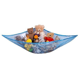 Handy Laundry Jumbo Toy Hammock - Organize Stuffed Animals Or Children'S Toys Looks Great With Any D�cor While Neatly Organizing Kid'S Toys And Stuffed Animals. Expands To 5.5 Feet (Blue)