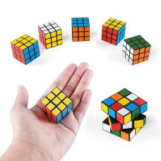 Mini Color 3X3 Cube Puzzle Game Toy For Party Favors (6 Pack) (6 Pack)