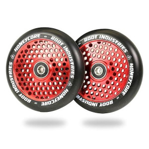 110Mm Honeycore Wheels - Black/Red