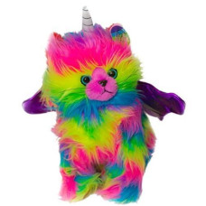 Kitchi - Kitten Rainbow Unicorn Kitten Plush Stuffed Toy With Dark Purple Wings