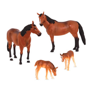 Terra By Battat - Quarter Horse Family - Miniature Toy Horse Family Figurines For Kids 3-Years-Old & Up (4 Pc)