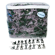 Toy Essentials 1000 Army Green And Gray Soldiers Play Set (1.75 Inches)