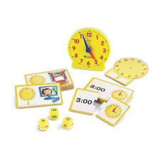 Learning Resources Time Activity Set - 41 Pieces, Ages 5+,Clock For Teaching Time, Telling Time, Homeschool Supplies, Montessori Clock