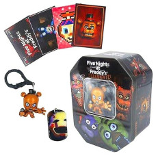 Five Nights At Freddy'S Collectable Dog Tag Trading Card And Key Chain Tin Set