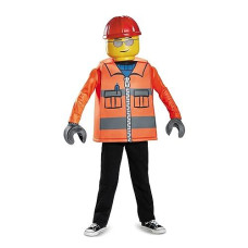Disguise Lego Construction Worker Classic Costume, Orange, Small (4-6)