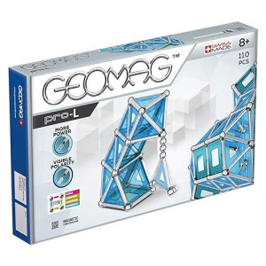 Geomag Swiss-Made Pro-L Magnetic Construction & Engineering System 110-Piece Building Set For Kids Ages 8+, Sticks & Connectors, Stem Montessori Educational Toy, Creativity, Engineering Fun