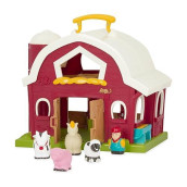 Battat - Classic Barn Playset - Farm Toys For Toddlers - Farm Animals - Farmer'S Barn With Carry Handle - 18 Months + - Big Red Barn