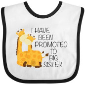 Inktastic I Have Been Promoted To Big Sister Baby Bib White And Black 276B7