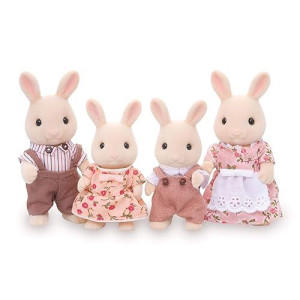 Calico Critters, Sweetpea Rabbit Family, Dolls, Dollhouse Figures, Collectible Toys, 3 Inches
