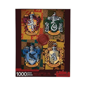 Aquarius Harry Potter Puzzle House Crests (1000 Piece Jigsaw Puzzle) - Officially Licensed Harry Potter Merchandise & Collectibles - Glare Free - Precision Fit - 20X28In