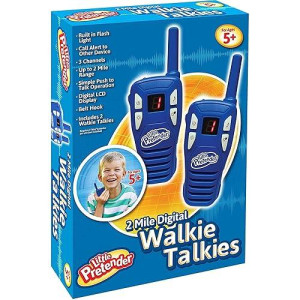 Little Pretender - 2 Pack Walkie Talkies For Kids, 2 Mile Range, 3 Channels, Includes Built In Flash Light | Kids Walkie Talkies | 2 Pack Walkie Talkie Kids, Girls, Boys