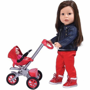 Bye Baby Doll Stroller Play Set For 18" Dolls - Great For 18 Inch Dolls & Doll Accessory Set