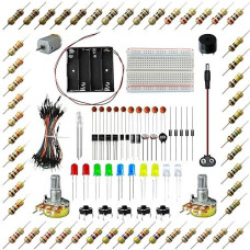 Ardest Fundamentals Of Electricity For Arduino Projects Learning Basic Starter Kit W/Breadboard Jumper Wire Motor Led Resistors And Capacitors