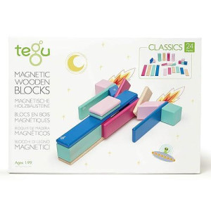 24 Piece Tegu Magnetic Wooden Block Set, Blossom, 1-99 Years Old