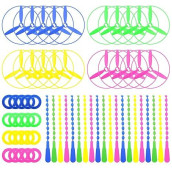 Poplay 40 Sets Outdoor Toys Flying Discs, Twist Disc Flyer Saucers With Launchers For Party Favors And Prizes