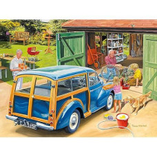 Bits And Pieces - 300 Large Piece Jigsaw Puzzle For Adults - Washing Grandpa'S Car - 300 Pc Summer Scene Jigsaw By Artist Trevor Mitchell