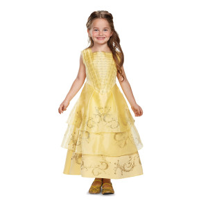 Disguise Belle Ball Gown Deluxe Movie Costume, Yellow, Small (4-6X)