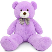Maogolan Big Purple Human Size Teddy Bear 4 Feet 47 Inch Huge Lavender Teddy Extra Large Lilac Bears For Girlfriend Wife