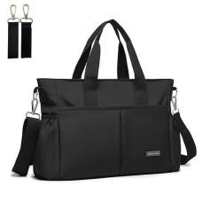 Royalfair Small Diaper Bag Tote Bag For Toddler Mommy Messenger Tote Diaper Bags Purse With Stroller Hook (Black)