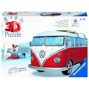 Ravensburger Volkswagen T1 Campervan 162 Piece 3D Jigsaw Puzzle For Kids And Adults - Easy Click Technology Means Pieces Fit Together Perfectly