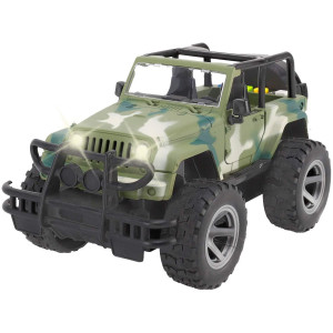 Liberty Imports Off-Road Friction Powered Military Armored Toy Car - Realistic Wrangler Kids Vehicle With Lights And Sounds
