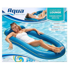 Aqua Comfort Pool Float Lounge - Inflatable Pool Floats For Adults With Headrest And Footrest - Bubble Waves