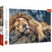 Trefl Sleeping Lion 1000 Piece Jigsaw Puzzle Red 27"X19" Print, Diy Puzzle, Creative Fun, Classic Puzzle For Adults And Children From 12 Years Old