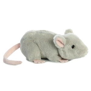 Aurora� Adorable Mini Flopsie� Mouse Stuffed Animal - Playful Ease - Timeless Companions - Gray 8 Inches