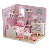 Flever Dollhouse Miniature Diy House Kit Creative Room With Furniture And Cover For Romantic Valentine'S Gift (Sunny Princess)