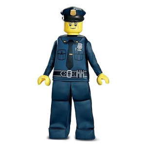 Disguise Lego Police Officer Prestige Costume, Blue, Small (4-6)