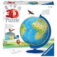 Ravensburger Children'S World Globe 180 Piece 3D Jigsaw Puzzle | Easy Click Technology | Displayable Art | Perfect For Kids And Adults | 10.5 In Diameter