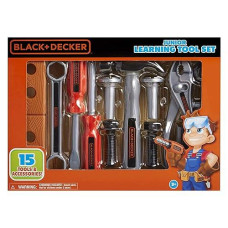 Black & Decker Jr. Learning Tool Set (15-Piece) B & D Tools And Accessories Just Like Daddys'