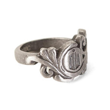 Doctor Who Small Scroll Deco Logo Ring: Size 8