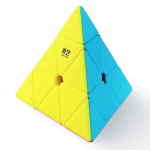 D-Fantix Qytoys Qiming Pyramid Speed Cube Stickerless Triangle Cube 3X3 Puzzle