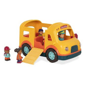 Battat - Light-Up Yellow Bus - 5 Toy Figures - Realistic Sounds - Folding Stop Sign - 18 Months + - Light & Sound School Bus