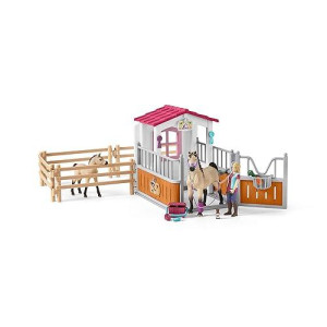 Schleich Horse Club, 26-Piece Playset, Horse Toys For Girls And Boys 5-12 Years Old Horse Stall With Arab Horses And Groom, Multi